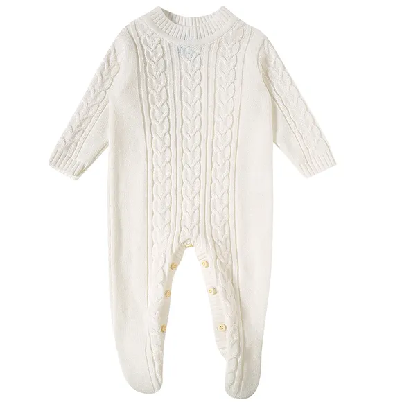 Macacão Manga Longa Batizado Tricot Bebe Tip Top
