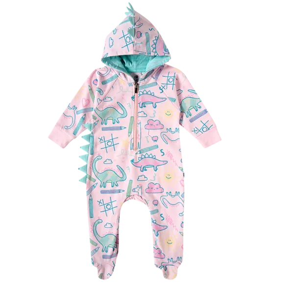 Macacão Bebê Dina Moletom Estampado Com Aplique Tip Top