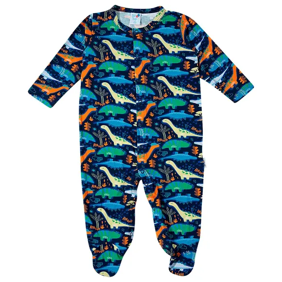 Macacão Com Pezinho Bebê Dino Viscolycra Tip Top
