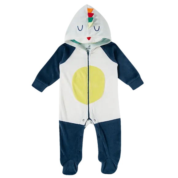 Macacão Manga Longa Com Capuz Inverno Porco Espinho Plush Bordado Bebê