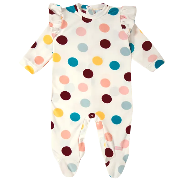Macacão Manga Longa Love Póa Plush Bebê Tip Top