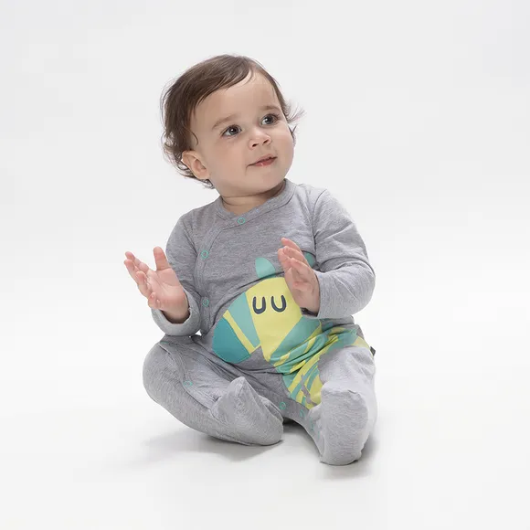 Macacão Manga Longa Zoo Meia Malha Bebê Tip Top