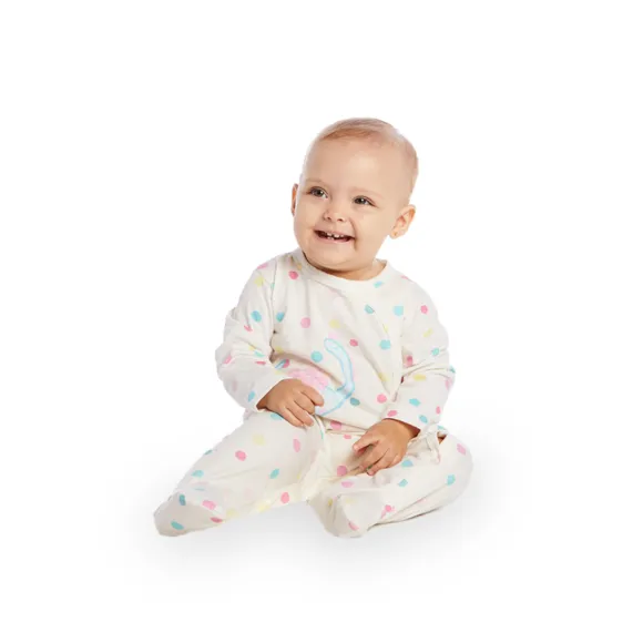 Macacão Bebê Dina Meia Malha Estampada Com Tule Tip Top