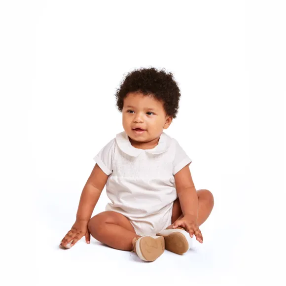 Macaquinho Branco Batizado Tricoline Bebê Tip Top