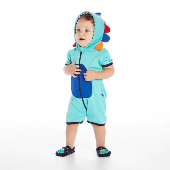 Macaquinho Bebê Dino Divertidos Suedine Tip Top