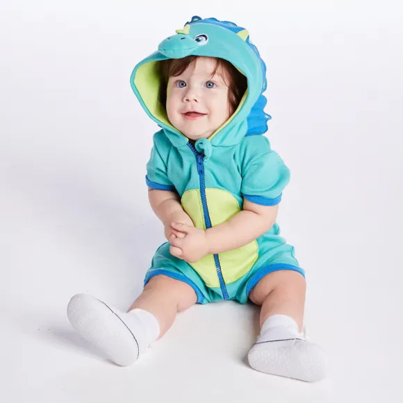 Macaquinho Bebê Dinossauro Divertidos Suedine Tip Top