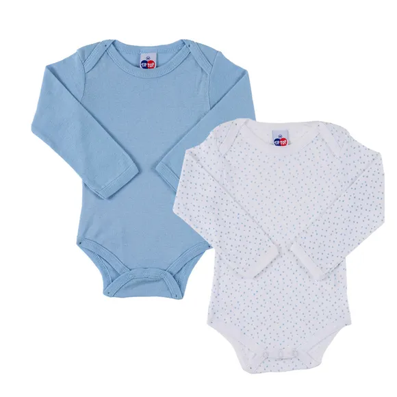 Kit Underwear Body Manga Longa Ribana Bebê Tip Top
