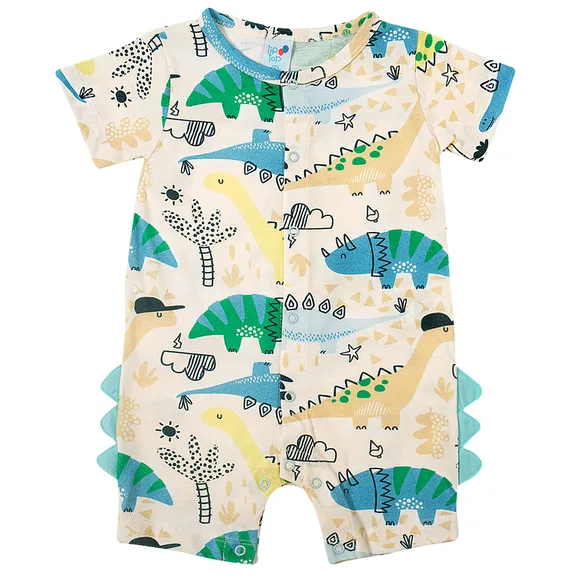 Macaquinho Bebê Dino Meia Malha Estampada Tip Top