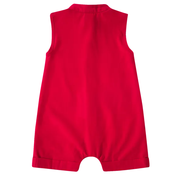 Banho De Sol Bebê Festivo Com Chapéu Vermelho Tricoline Tip Top