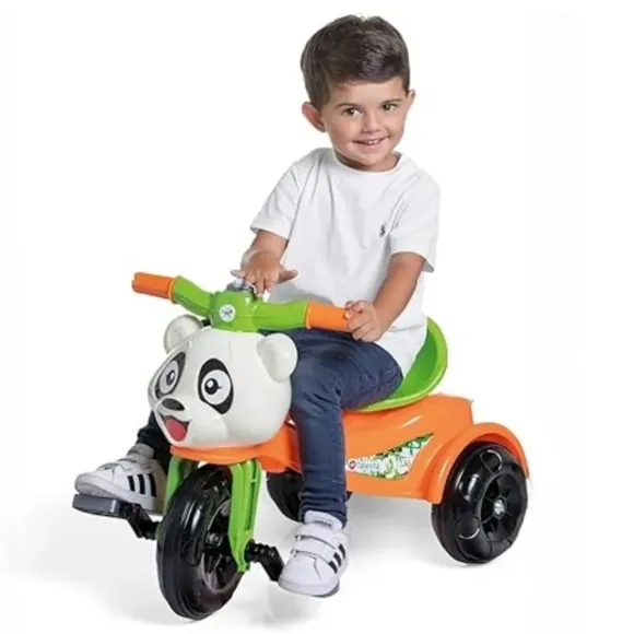 Triciclo Panda Laranja E Verde Calesita