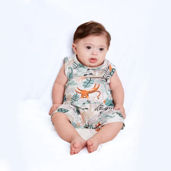 Banho De Sol Bebê Safari Meia Malha Estampado Tip Top