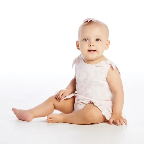 Banho De Sol Bebê Com Babados Meia Malha Estampada Tip Top