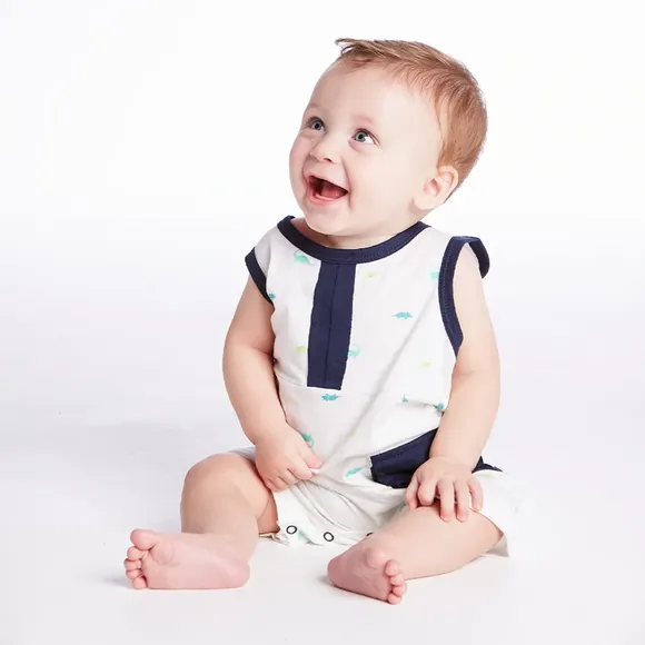 Banho De Sol Bebê Dino Meia Malha Estampada Tip Top