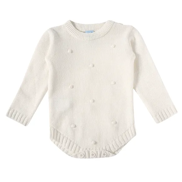 Body Manga Longa Tricot Batizado Bebe Tip Top