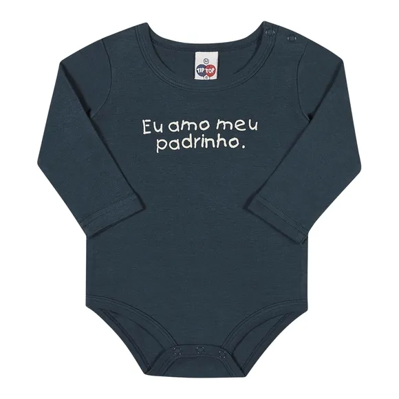 Body Manga Longa Bebê Divertido Madrinha E Padrinho Suedine 100% Algodão