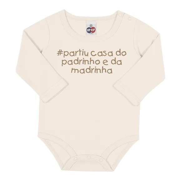 Body Manga Longa Bebê Divertido Madrinha E Padrinho Suedine 100% Algodão