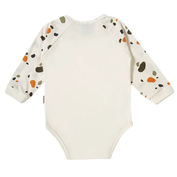 Body Manga Longa Dinossauros Meia Malha Silk Brilha No Escuro Bebê Tip Top