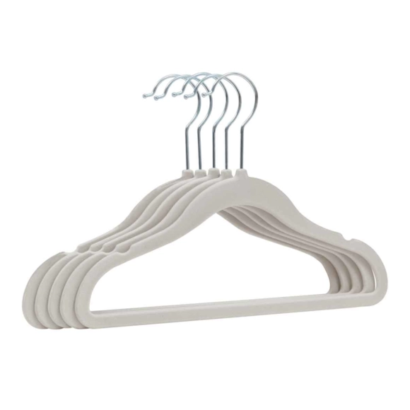 Kit 5 Cabides Veludo Cinza Buba