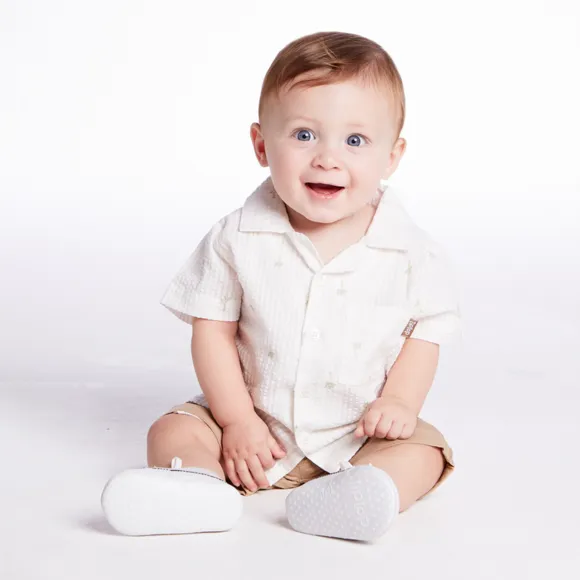 Conjunto Curto Bebê Coqueirinhos Tecido Plano Tip Top