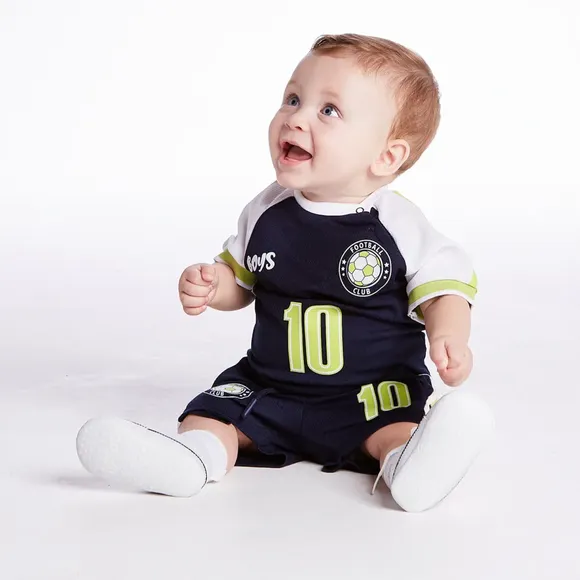 Conjunto Curto Bebê Football Malha Mesh Tip Top