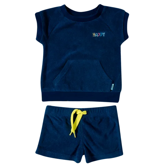 Conjunto Curto Happy Atoalhado Bebê Tip Top