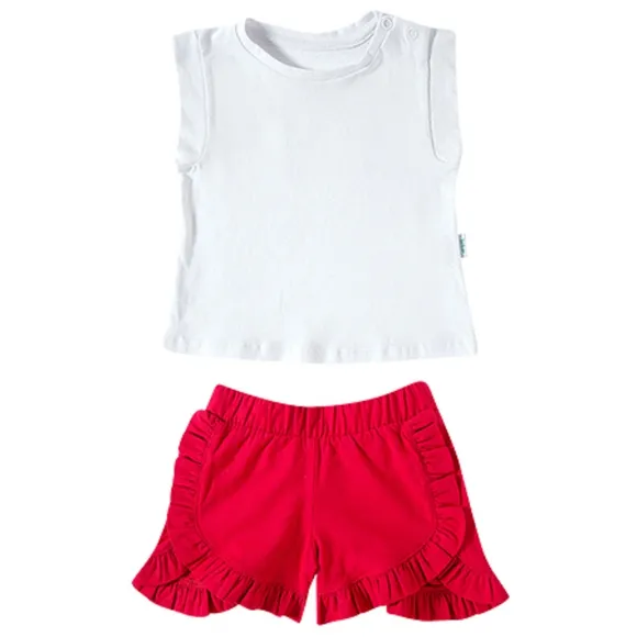 Conjunto Curto Festivo Meia Malha Bebê Tip Top