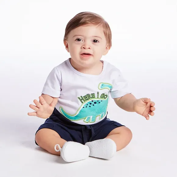 Conjunto Curto Bebê Dino Moletinho Tip Top