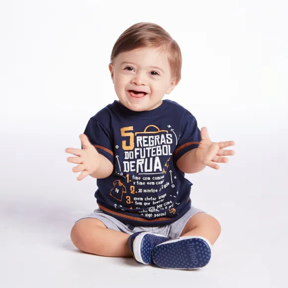 Conjunto Curto Bebê Football Meia Malha Tip Top