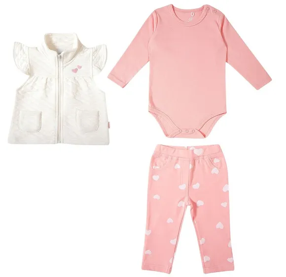 Conjunto Comprido Rosa Matelassê Bebê Tip Top