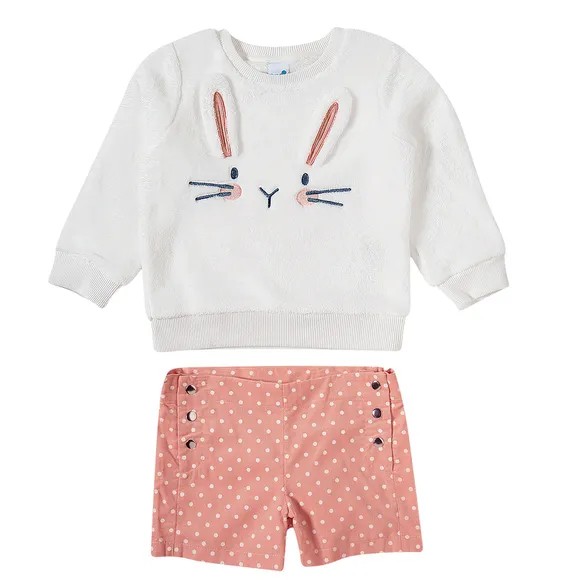 Conjunto Comprido Bebê Coelho Pelúcia Tip Top