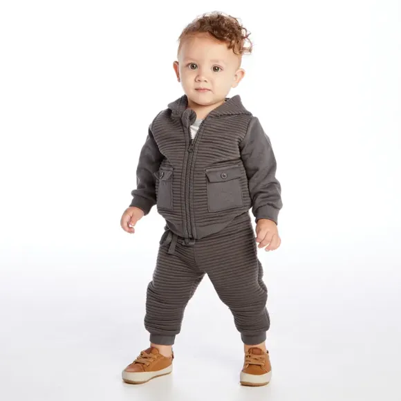 Conjunto Comprido Bebê Chumbo Moletom Tip Top