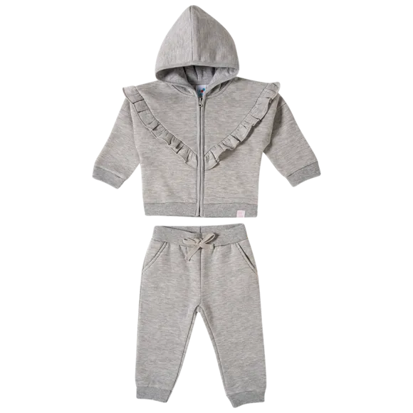 Conjunto Comprido Estampa Lisa Moletom Bebê Tip Top