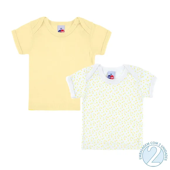 Kit Underwear Camiseta Manga Curta Bebê Tip Top