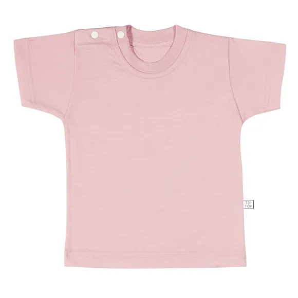 Camiseta Manga Curta Básica Bebê Com Botões No Pescoço Cores Meia Malha