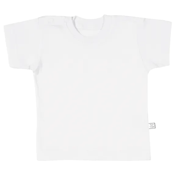 Camiseta Manga Curta Básica Bebê Com Botões No Pescoço Cores Meia Malha