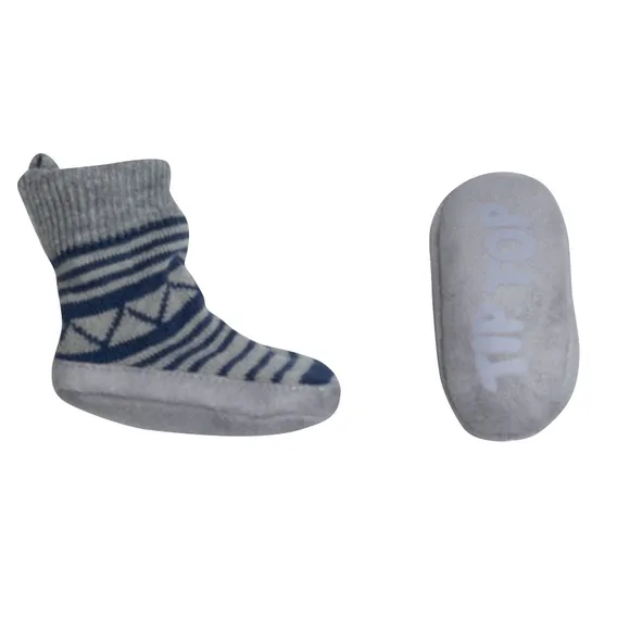 Pantufa Cano Alto Listras Bebê
