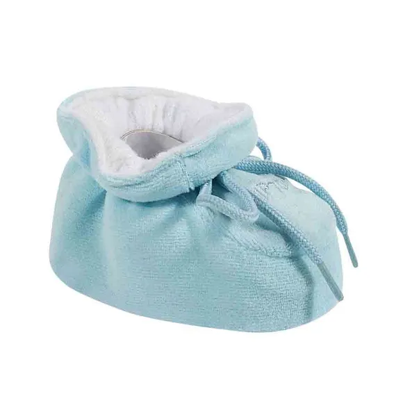 Sapatinho De Bebê Tecido Com Cadarço