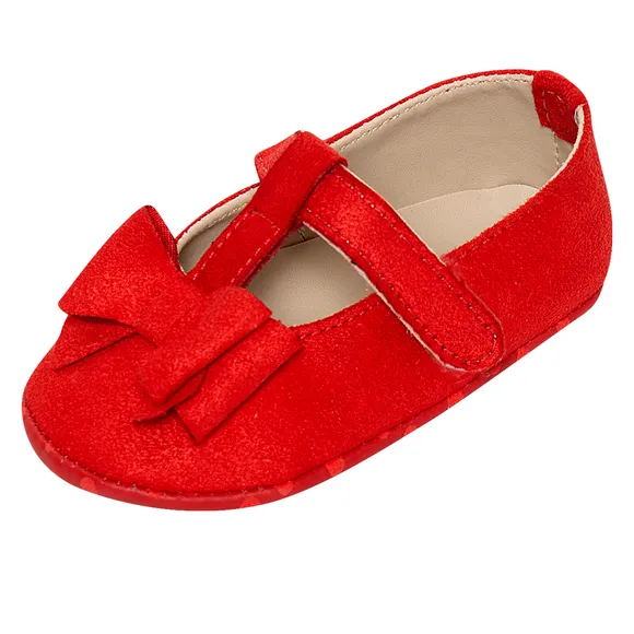 Sapatinho Vermelho Camurça + Caixa De Presente Bebê Tip Top