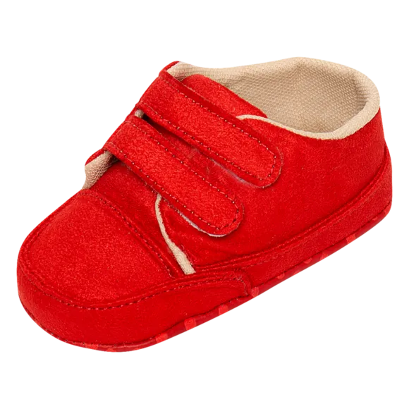 Tênis Vermelho + Caixa De Presente Camurça Velcro Bebê Tip Top