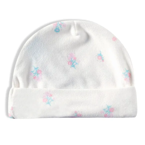 Touca Bebê Estampa Florzinhas Plush