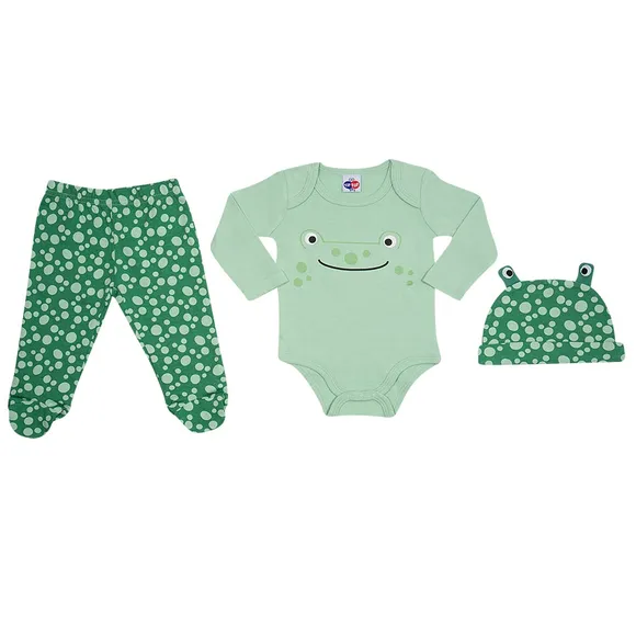 Kit 3 Pecas Bebê Suedine
