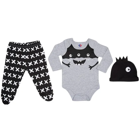 Kit 3 Pecas Bebê Suedine