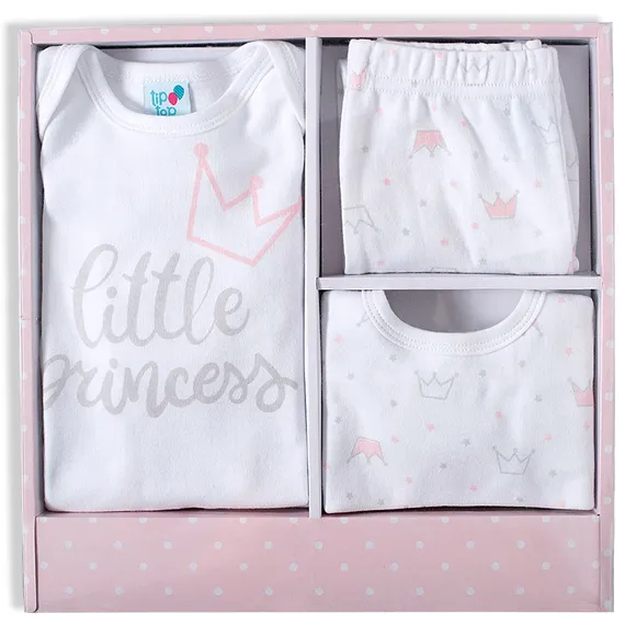 Kit 3 Peças Meninas Body, Babador E Culote