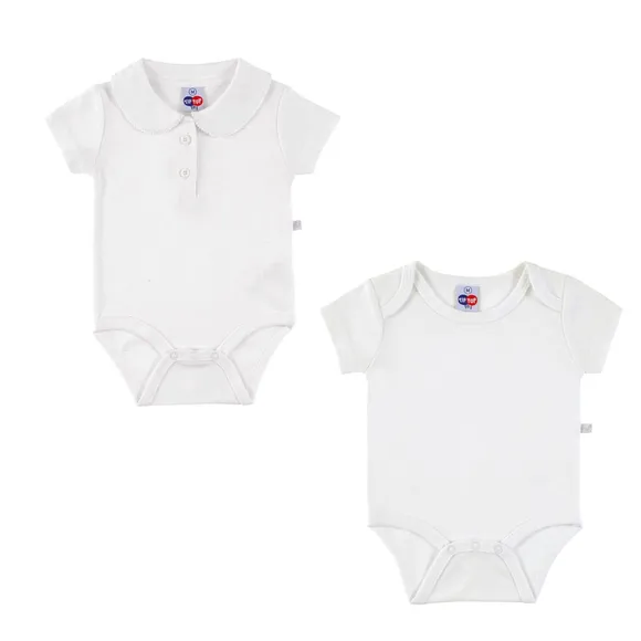 Kit Bebe Body  Curto Liso 2 Peças Suedine 100% Algodão