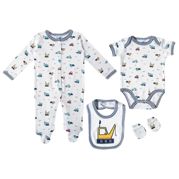 Kit Enxoval 4 Peças Bebê Diversas Suedine Tip Top