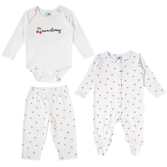 Kit Bebê Enxoval Três Peças Suedine Tip Top