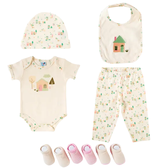 Kit Enxoval 7 Peças Rosa Claro Suedine Bebê Tip Top