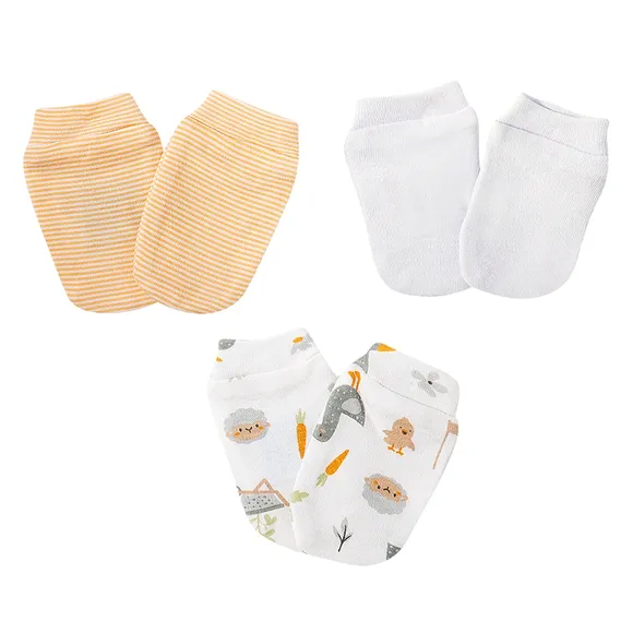 Kit 3 Pares De Luvas Bebê Estampada Lisa E Listrada Suedine Tip Top