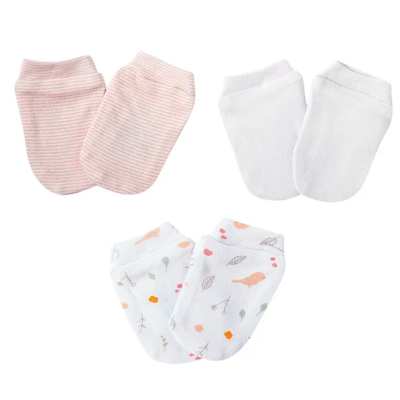 Kit 3 Pares De Luvas Bebê Estampada Lisa E Listrada Suedine Tip Top