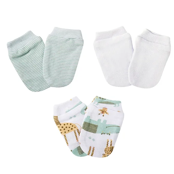 Kit 3 Pares De Luvas Bebê Estampada Lisa E Listrada Suedine Tip Top